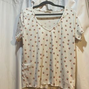 Ribbed Floral Top